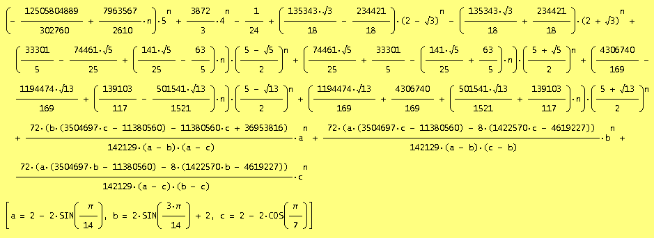explicit formula by Vaclav Kotesovec