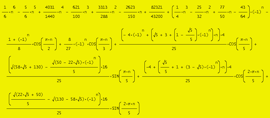 exact formula by Vaclav Kotesovec